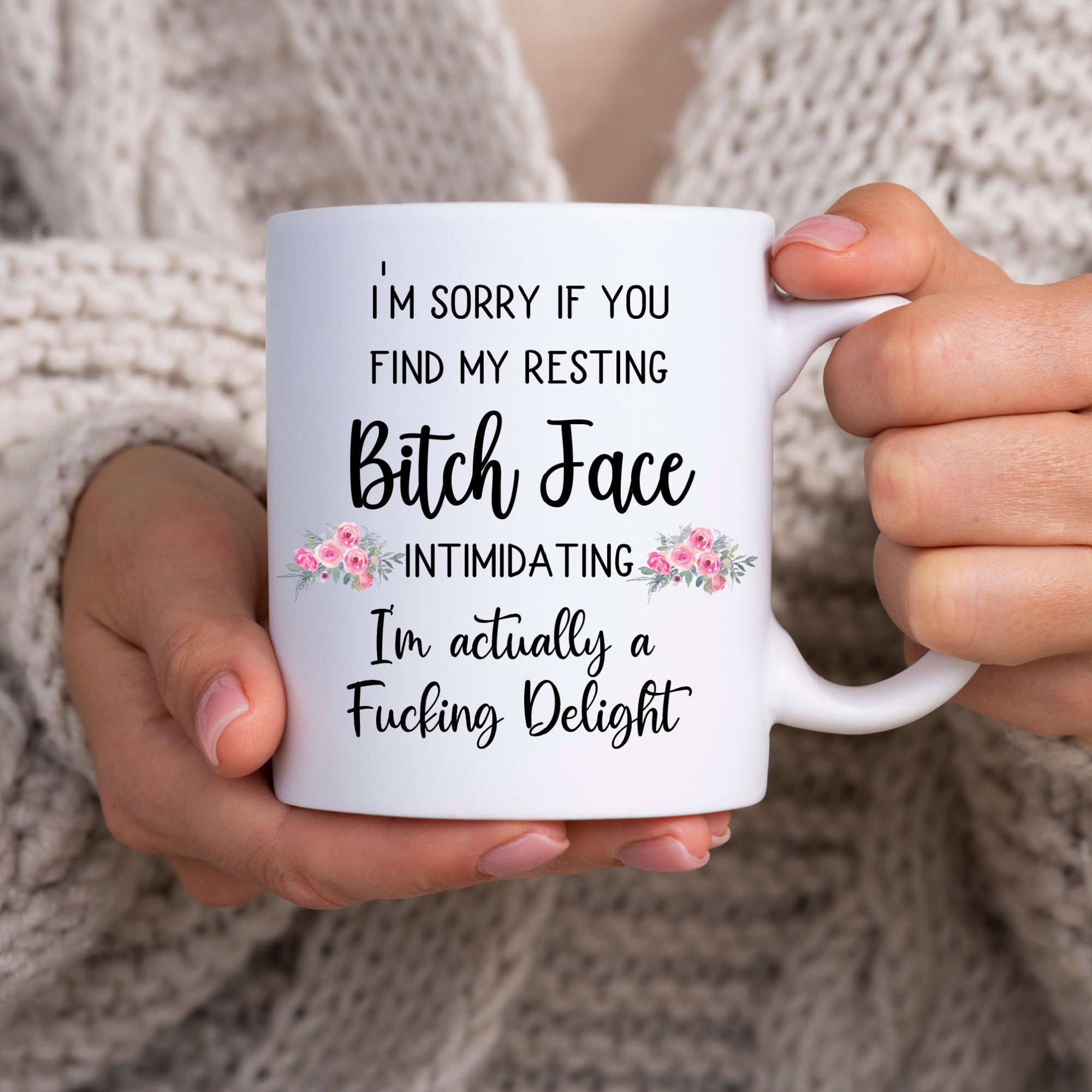 Resting Bitch Face, Funny Coffee Mug, Co-Worker Gift, Best Friend Mug, Sarcastic Coffee Mug, White Elephant Gift, Farewell Gift, Bitch Mugs