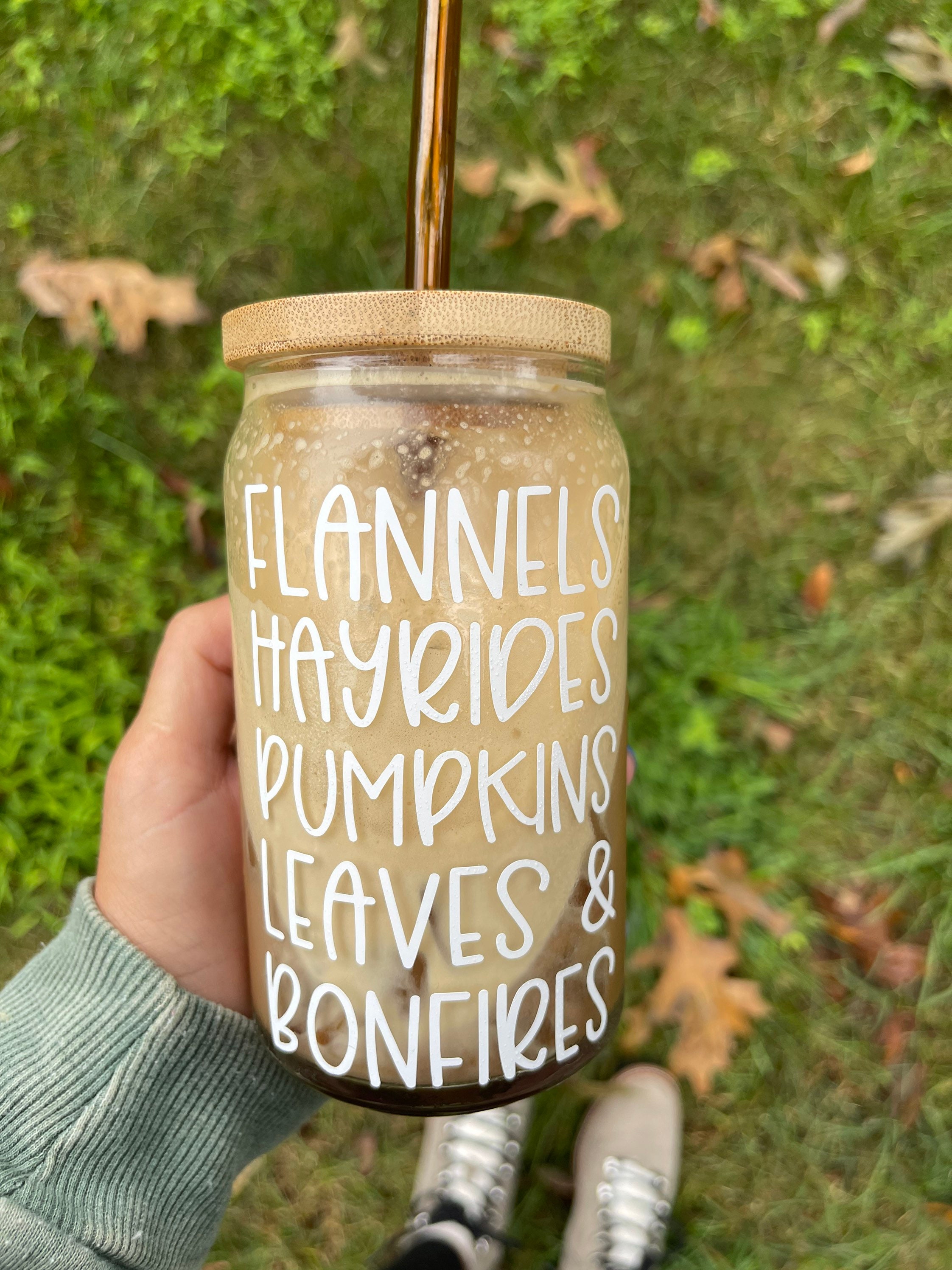 Fall Vibes Beer Can Glass, Halloween Beer Can Glass