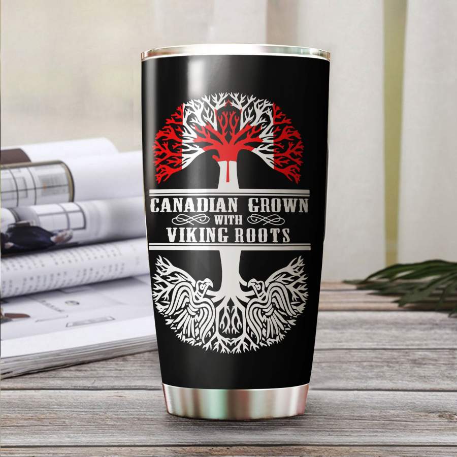 Canadian Grown With Viking Roots Stainless Steel Tumbler