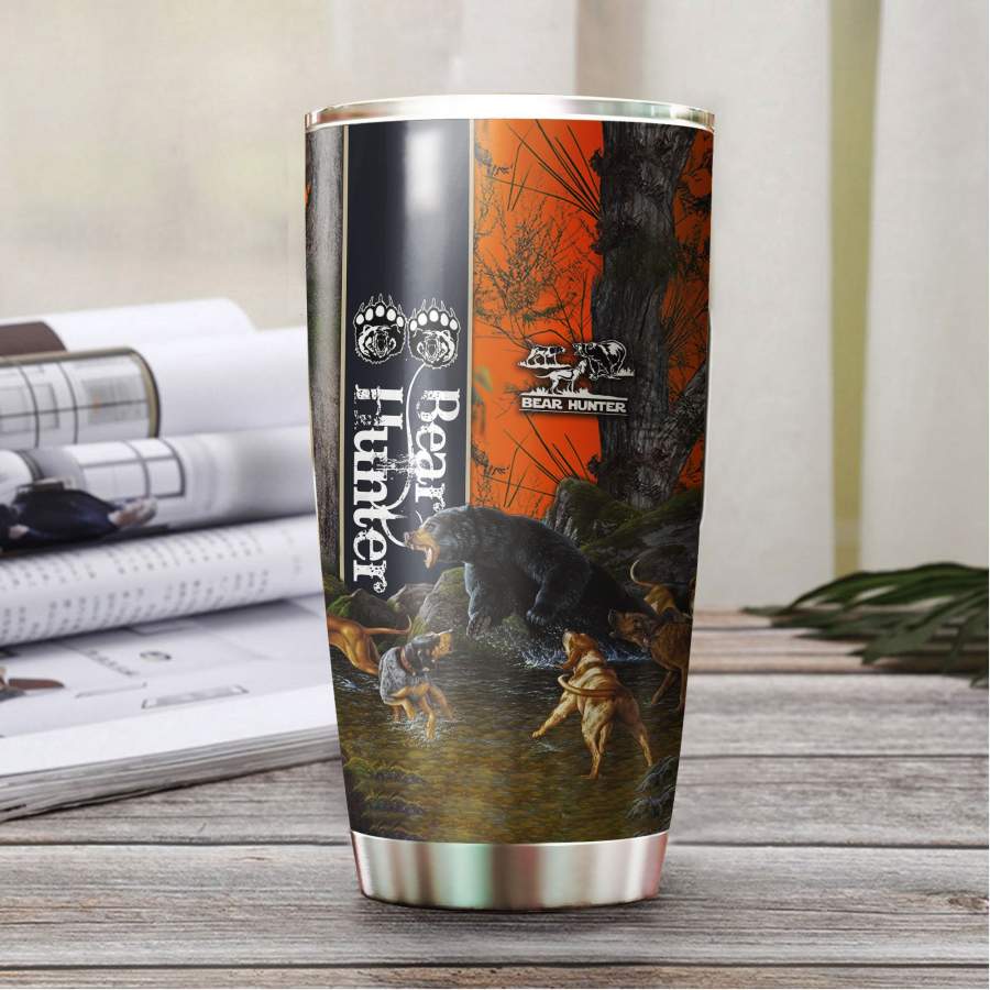 Black Bear Hunting Stainless Steel Tumbler