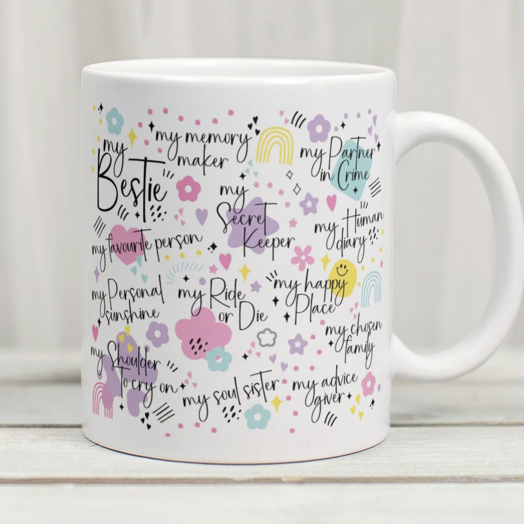 Bestie Mug, Bestie Affirmation Mug, Partner In Crime Mug, Soul Sister Mug, Ride Or Die, Bestie Gift, Gift For Best Friend