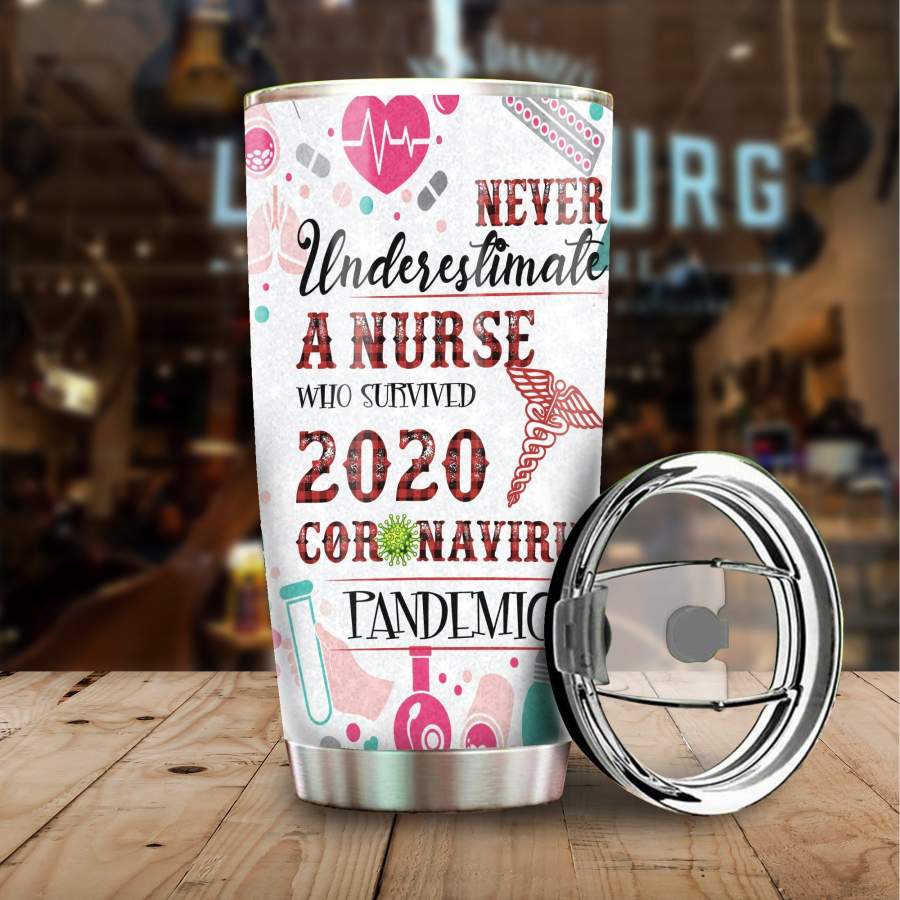 Nurse 2020 Pandemic 20oz Stainless Steel Tumbler