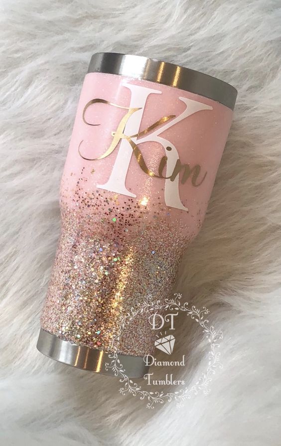 Pink Glitter Gold Ombre Tumbler US00011059