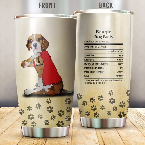 Beagle I Love Mom Stainless Steel Insulated Tumbler Cups, Gift For Girlfriend, Best Father’S Day Gifts, Gift For Parent, Mom Christmas Gifts