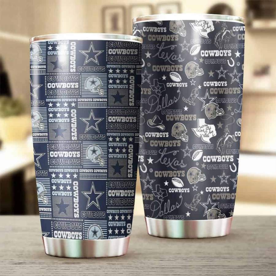 [Stainless Steel Tumbler 20 Oz] SPNFL201 Dallas Cowboys Stainless Steel Tumbler, Cowboys Stainless Steel Mug Sport Father Day gifts, Mother Day gift