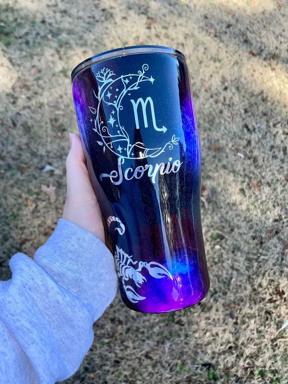 Scorpion Zodiac Tumbler, Galaxy Themed Tumbler