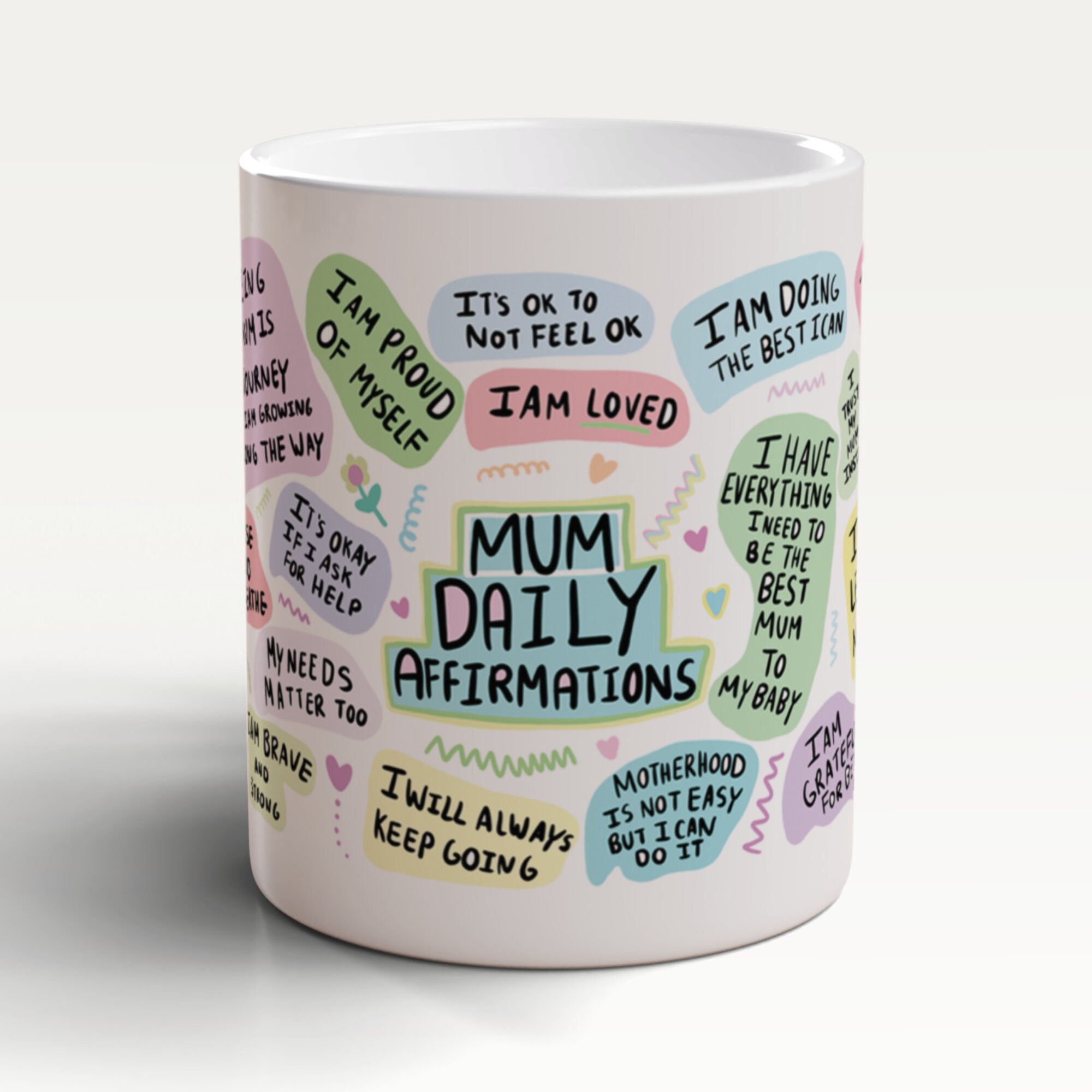 Mum Daily Affirmations Mug, Daily Affirmation Mug, Affirmation Mug, Mum Daily Reminders Mug, Mother’s Day Gift, Wellbeing Mug, Gift For Mum