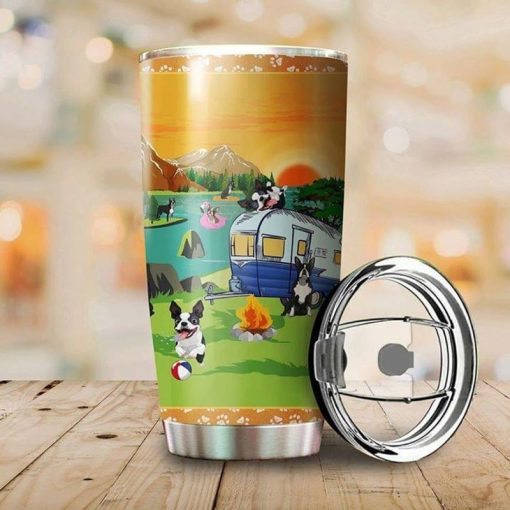 Boston Terrier Lovers Gift, Camping Stainless Steel Tumbler 20Oz