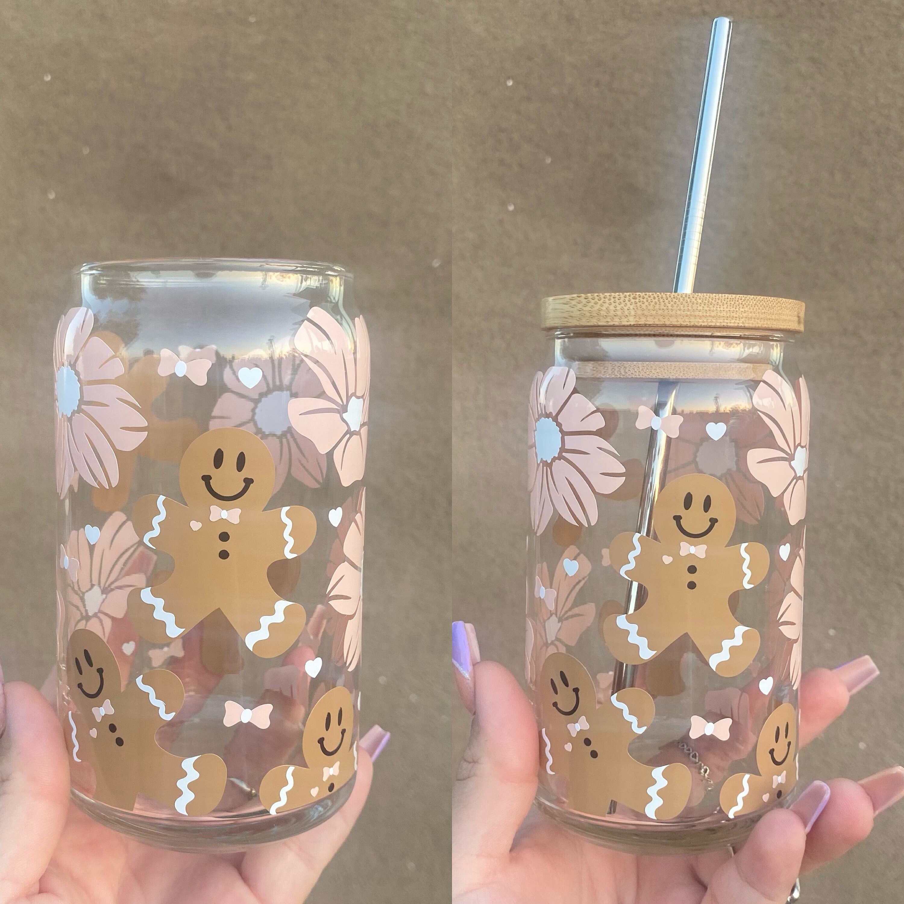 Gingerbread Beer Glass Can, Christmas Cups, Christmas Cookies, Christmas Glass, Christmas Decorations, Beer Glass Can, Christmas Iced Coffee