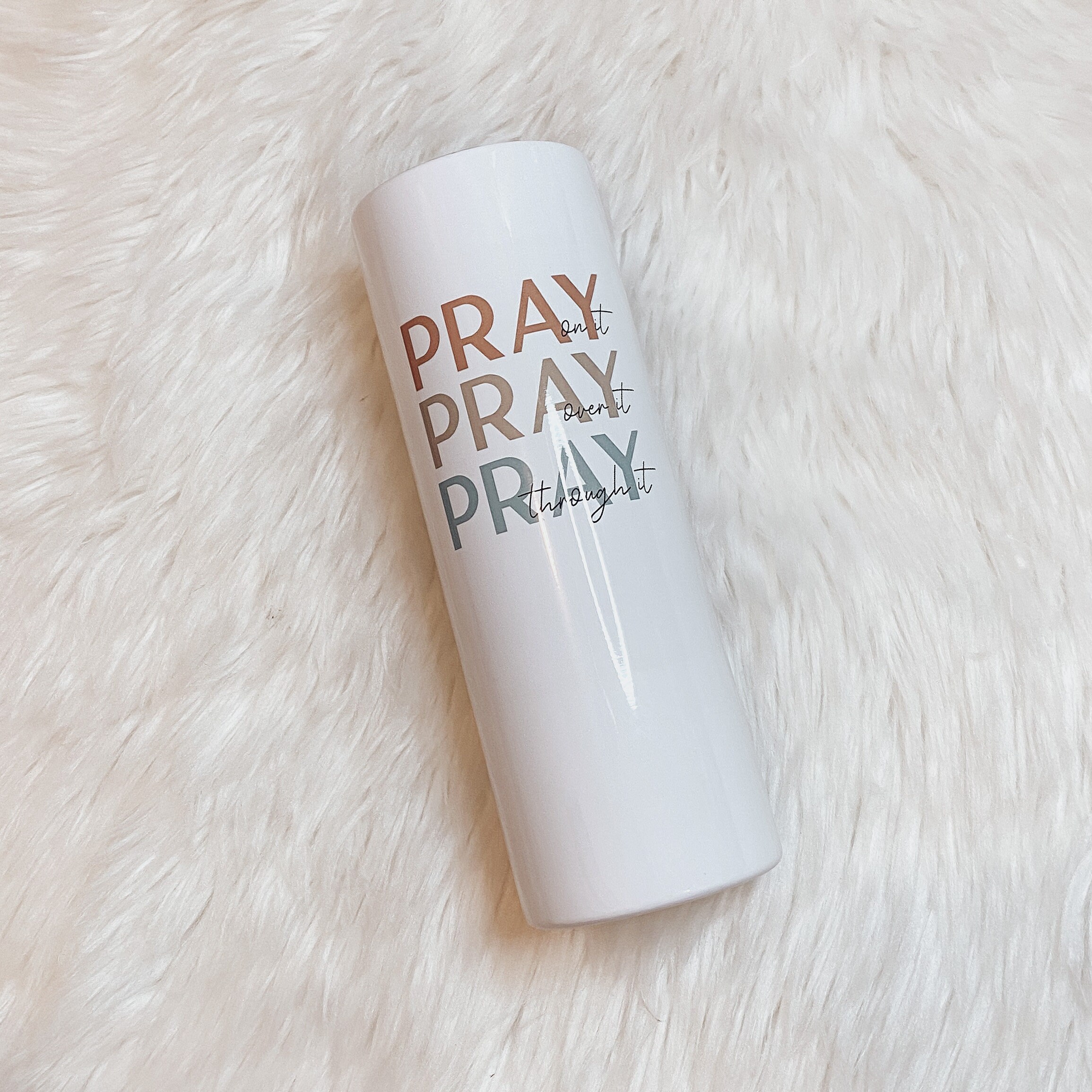 PrayTumbler, Mom Tumbler, Christian Tumbler, Bible Verse, 20 oz Skinny Tumbler, Coffee Cup, Hot and Cold Cup,Reusable Plastic Straw