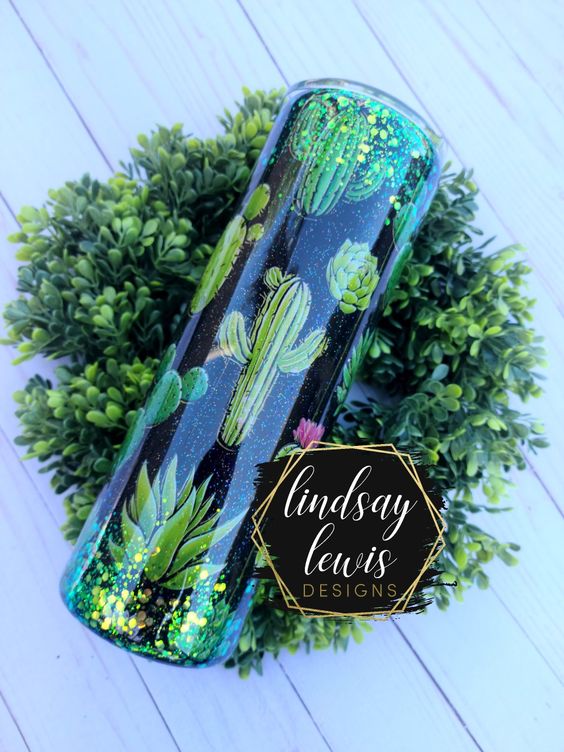 Cactus Glitter Tumbler