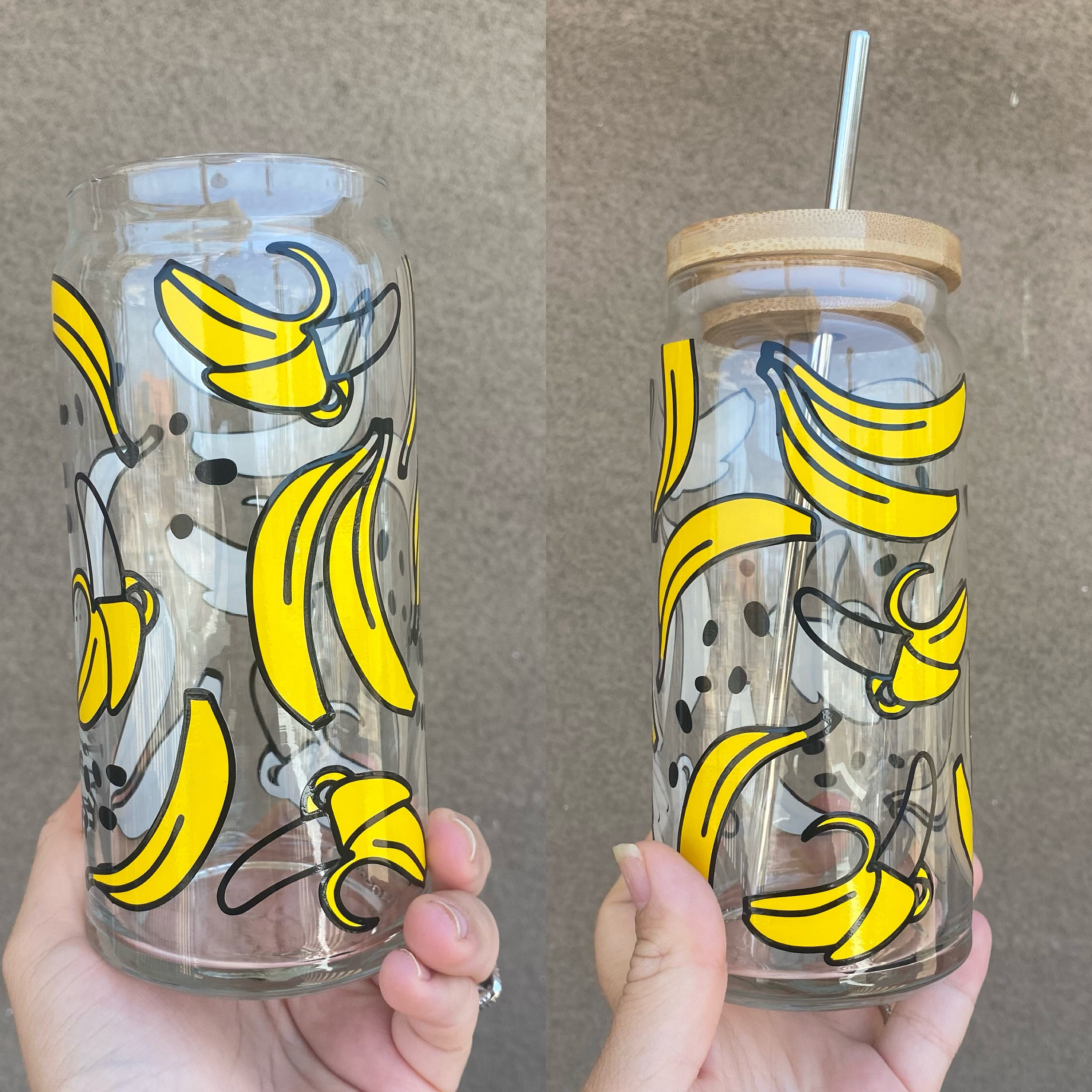 Bananas Beer Glass Can, Bananas Glass Can, Libbey Beer Glass Can, Bananas Wrap Svg, Fruit Tumbler, Iced Coffee Cup, Banana Cup