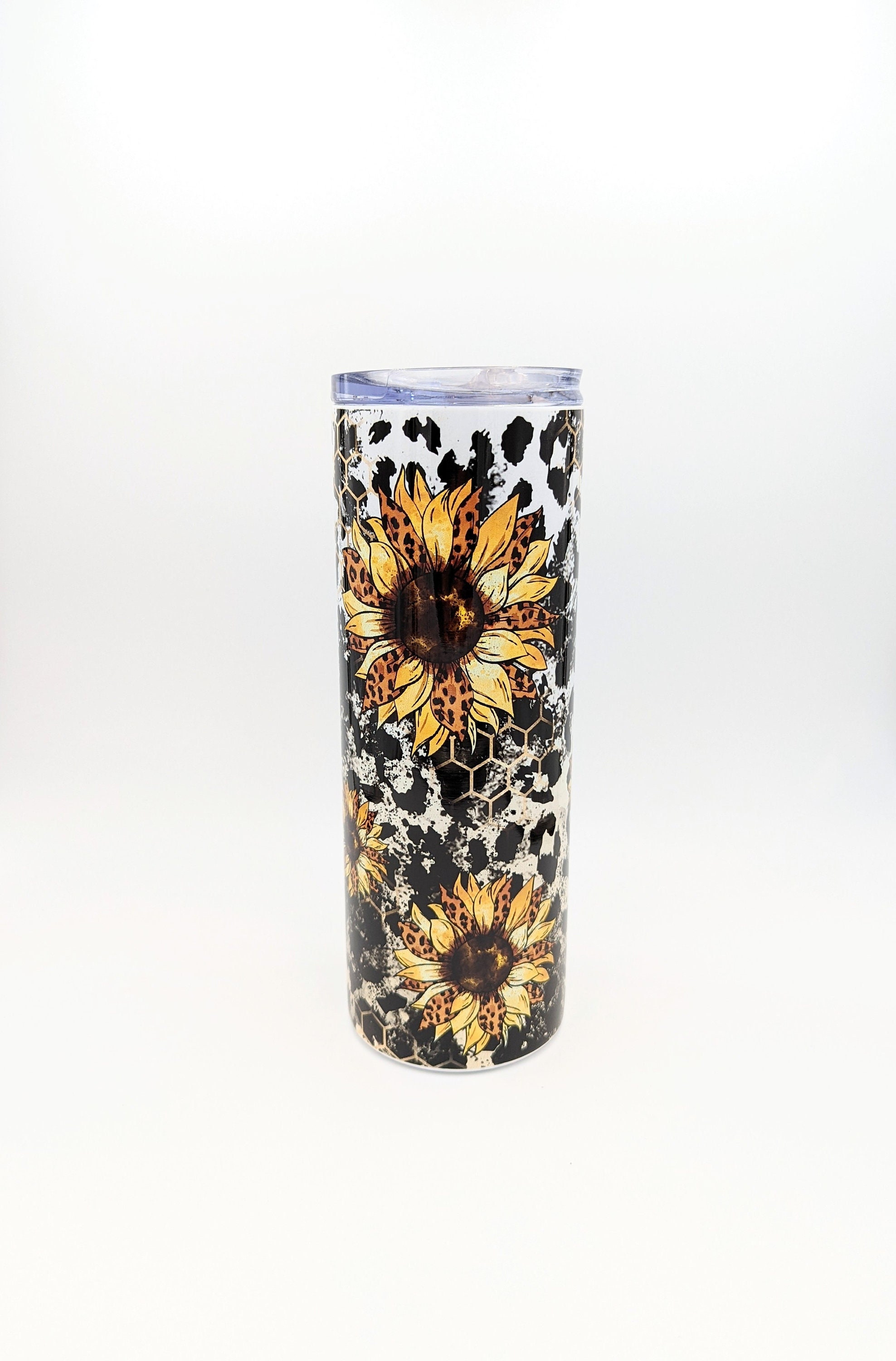 Sunflower Tumbler | Sunflower and Leopard Grunge | Travel Cup | Sunflower Gift