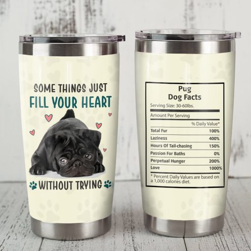 Pug Dog Steel Tumbler, 60Th Birthday Ideas, Gifts For Friends Birthday, Gifts For New Moms, Mother’S Day Gifts, Gift For Grandparent