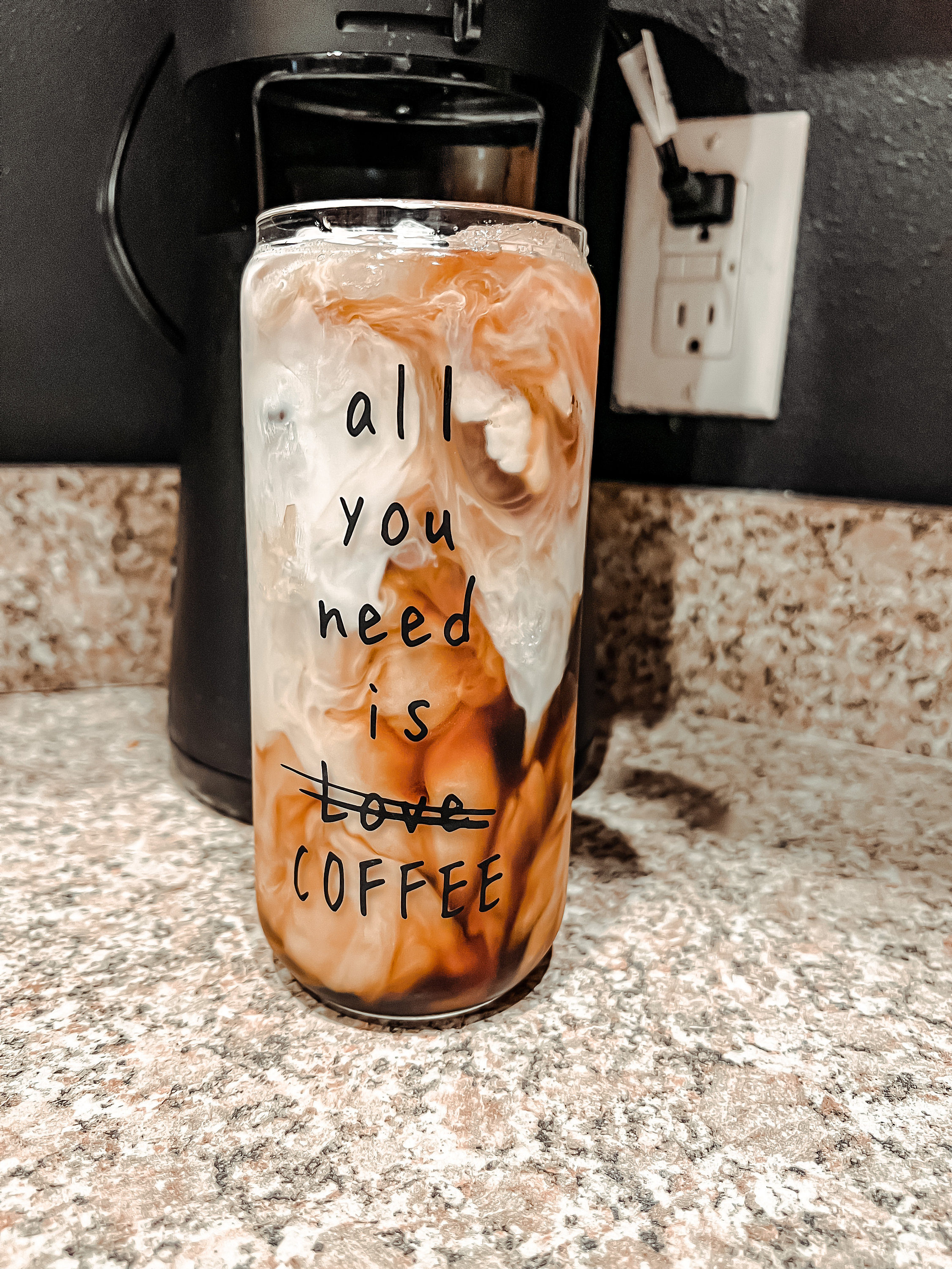 Coffee can glass | all you need is coffee | iced coffee glass | beer can glass | aesthetic