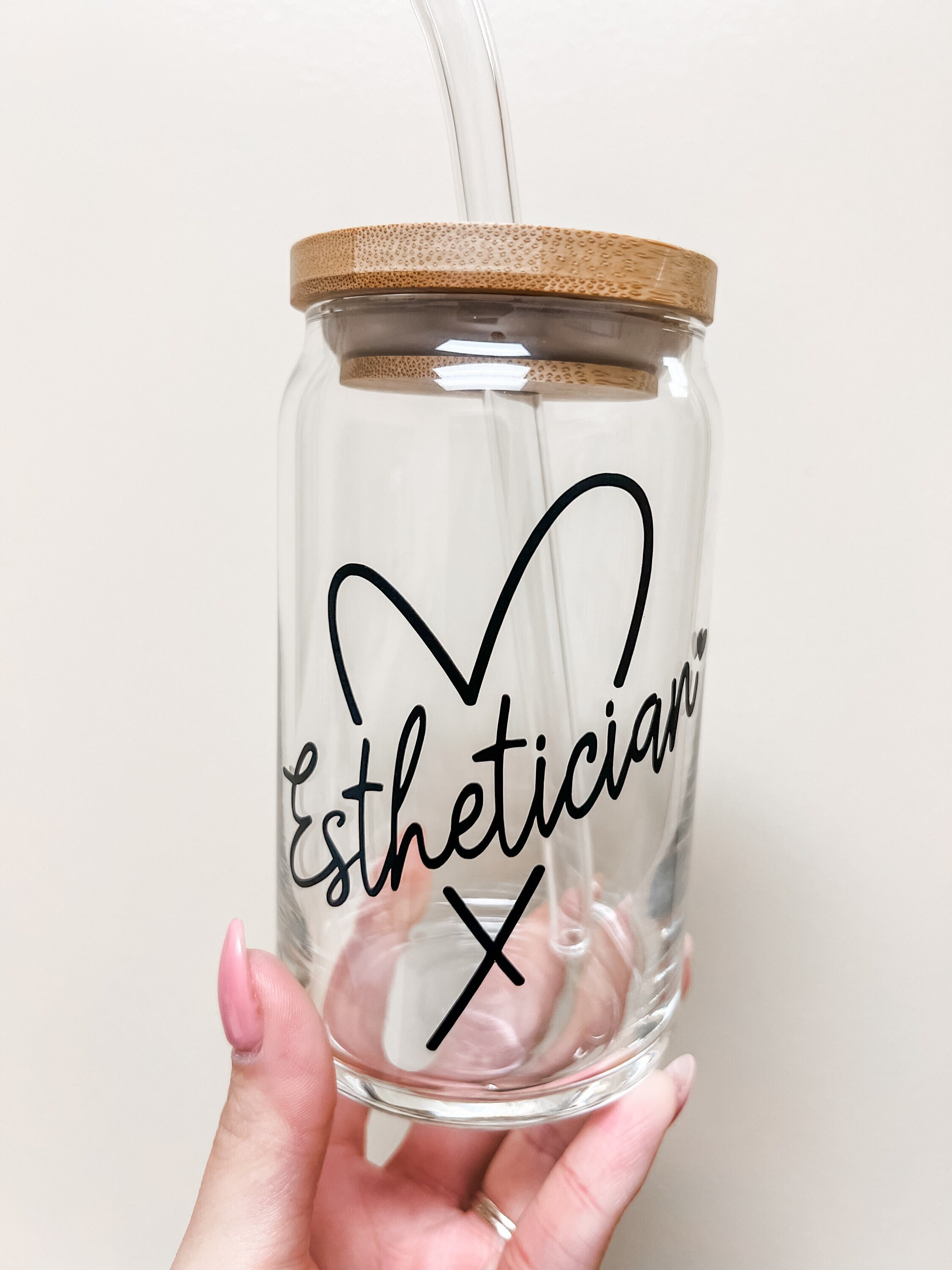 Esthetician Clear Beer Glass | Esthetician Gift | Esthetician Coffee Cup | Iced Coffee Glass for Esthetician