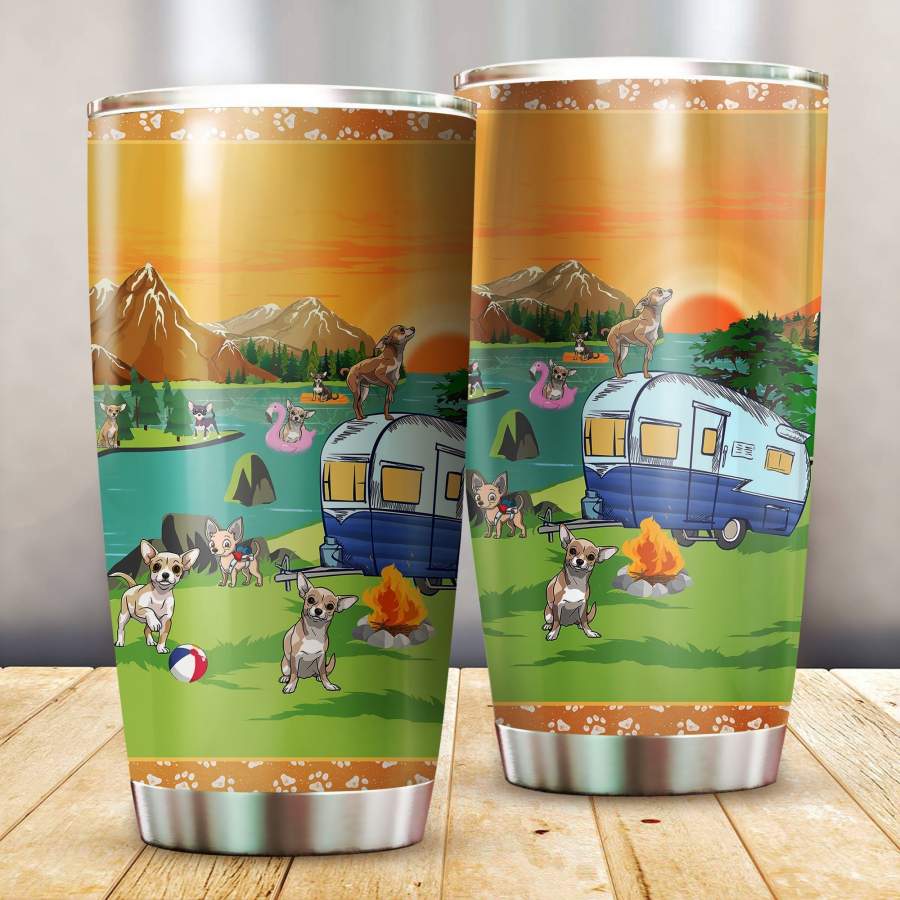 Chihuahua Camping Stainless Steel Insulated Tumbler Cups