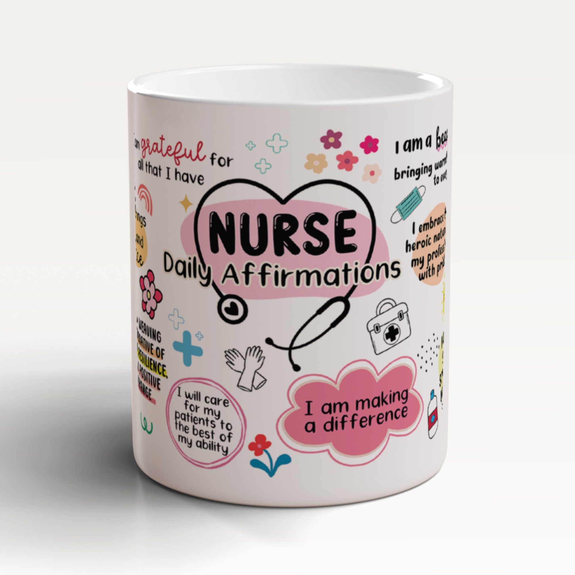 Nurse Daily Affirmations Mug, Nurse Mug, Nurse Gift Mug, Nurse Mentor Gift, Gift For Nurse, NHS Gift, New Nurse Gift, Nurse Graduation