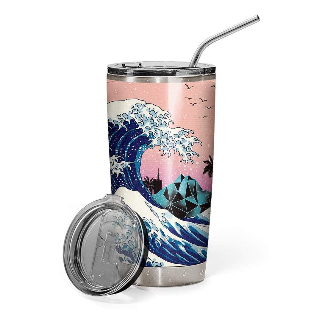 3D The Great Retro Wave Japan Custom Tumbler