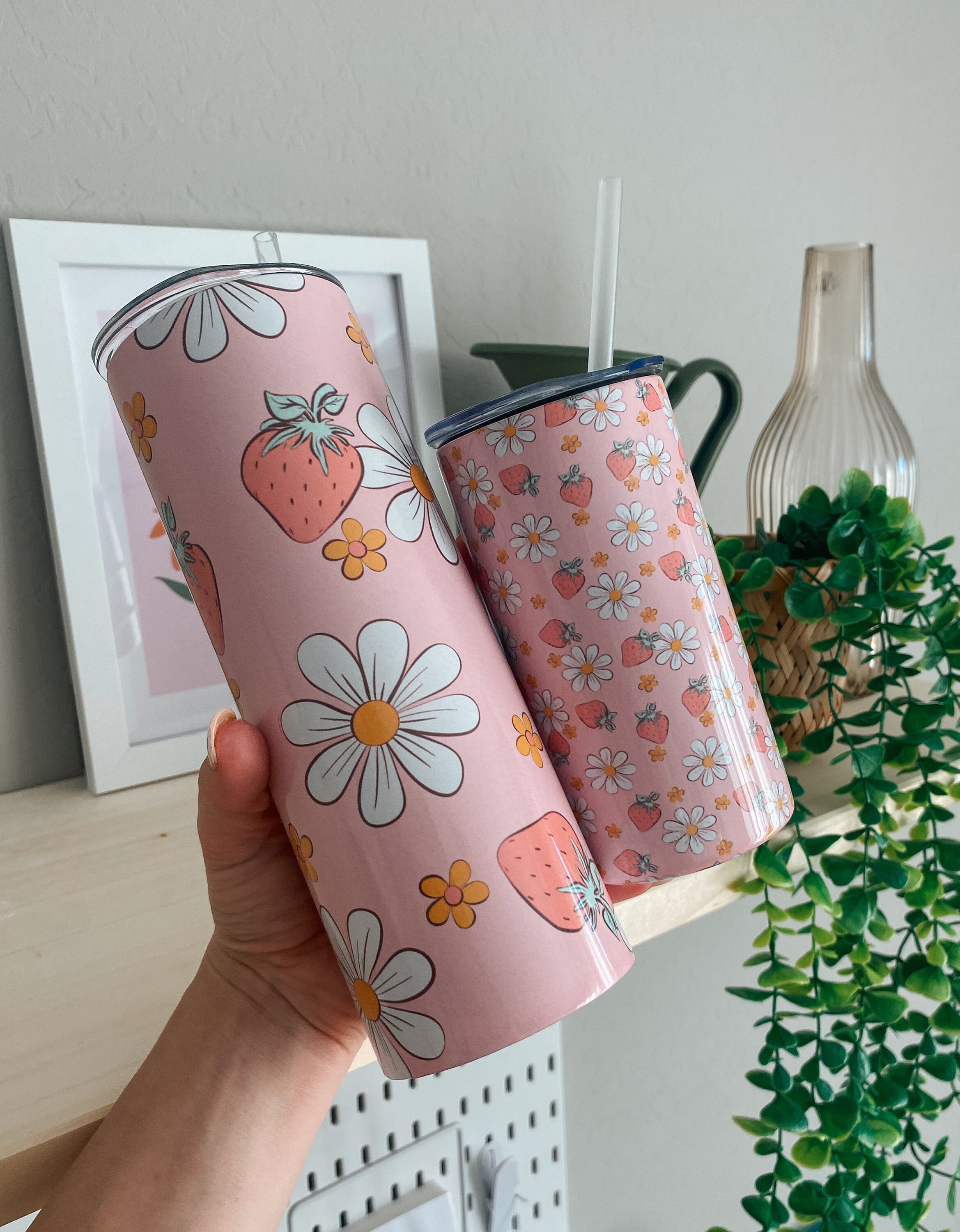 Mommy and me tumblers | cute tumblers | kids cup | kids tumblers | strawberry gifts | gifts for her | gifts for kids | pretty tumblers