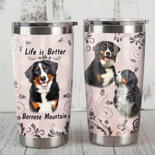 Bernese Mountain Dog Steel Tumbler, Gift For Boyfriend, Valentines Day Gifts For Him, 60Th Birthday Ideas, Gift For Parent, Gift For Girlfriend