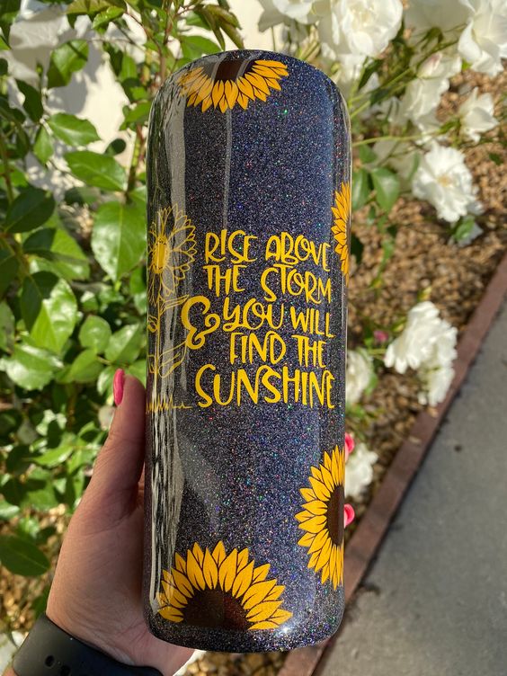 Sunflower Glitter Tumbler