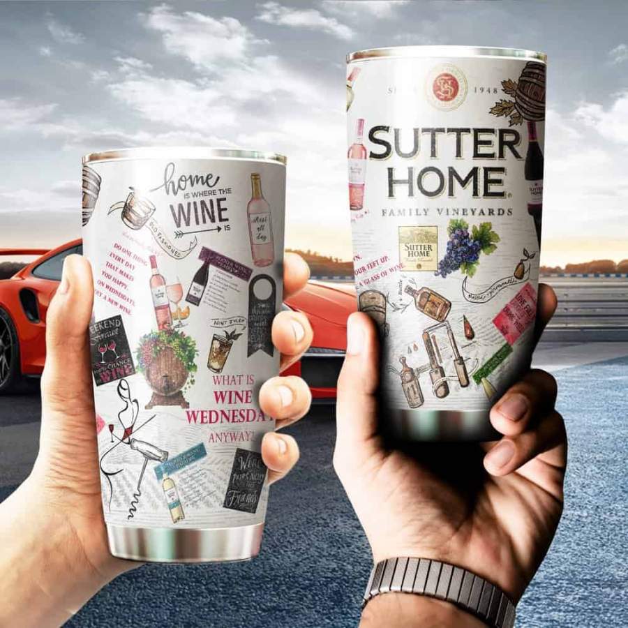 Sutter Home Sparkling Glitter Stickers Steel Mug, Sutter Home 20 Oz Steel Tumbler Sutter Home Stainless Steel Tumbler Cup Wine Sutter Home 30 Oz Steel Mug