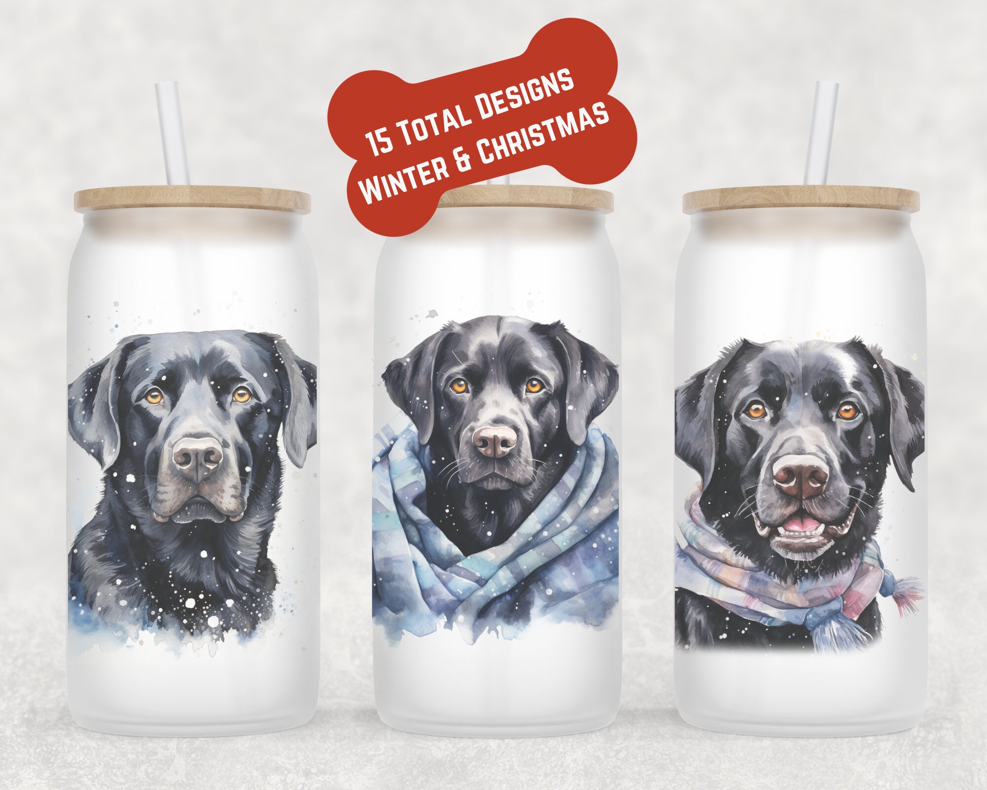 Black Lab Christmas Coffee Glass | Dog Mom Gift | Labrardor Christmas Mug | Black Lab Coffee Cup | Christmas Coffee Mug | Black Lab Mug