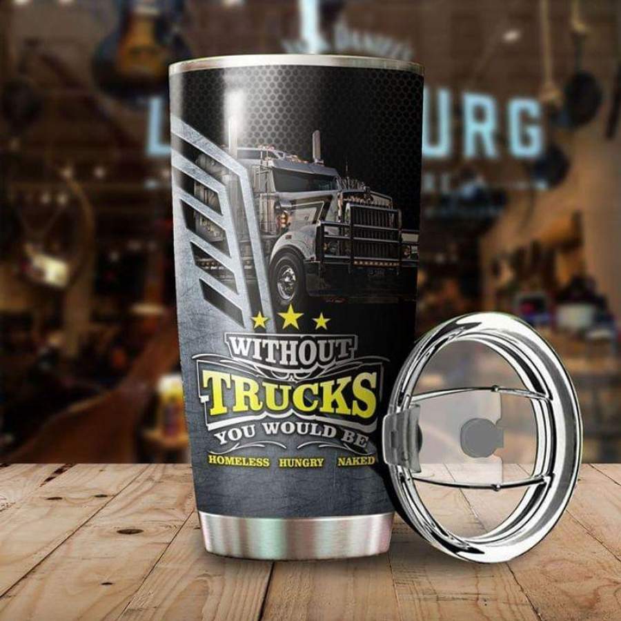 Truck Lovers Gray Stainless Steel Tumbler 20oz