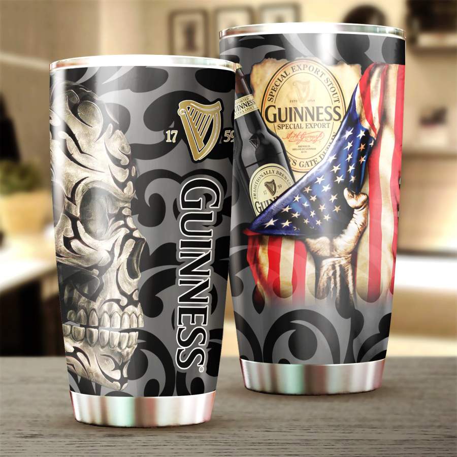 Guinness Beer Steel Tumbler, Guinness Beer Steel 20 Oz Steel Mug Stainless Steel Tumbler Cup Guinness Beer Steel Wooden Pattern 30 Oz Steel Mug