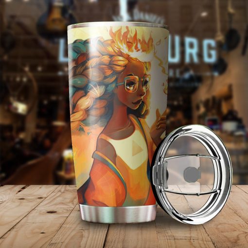 Black Girl With Fire Crown  Stainless Steel Insulated Tumbler Cups, Gift For Sister, Valentine Gift For Boyfriend, New Dad Gifts, Father’S Day Gifts