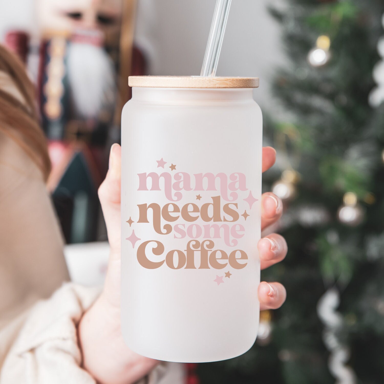 Mama Needs Some Coffee Beer Can Glass | Mama Beer Glass | Mom Gift | Gift for Mom | Iced Coffee Glass | Iced Coffee Cup | Soda Glass Can