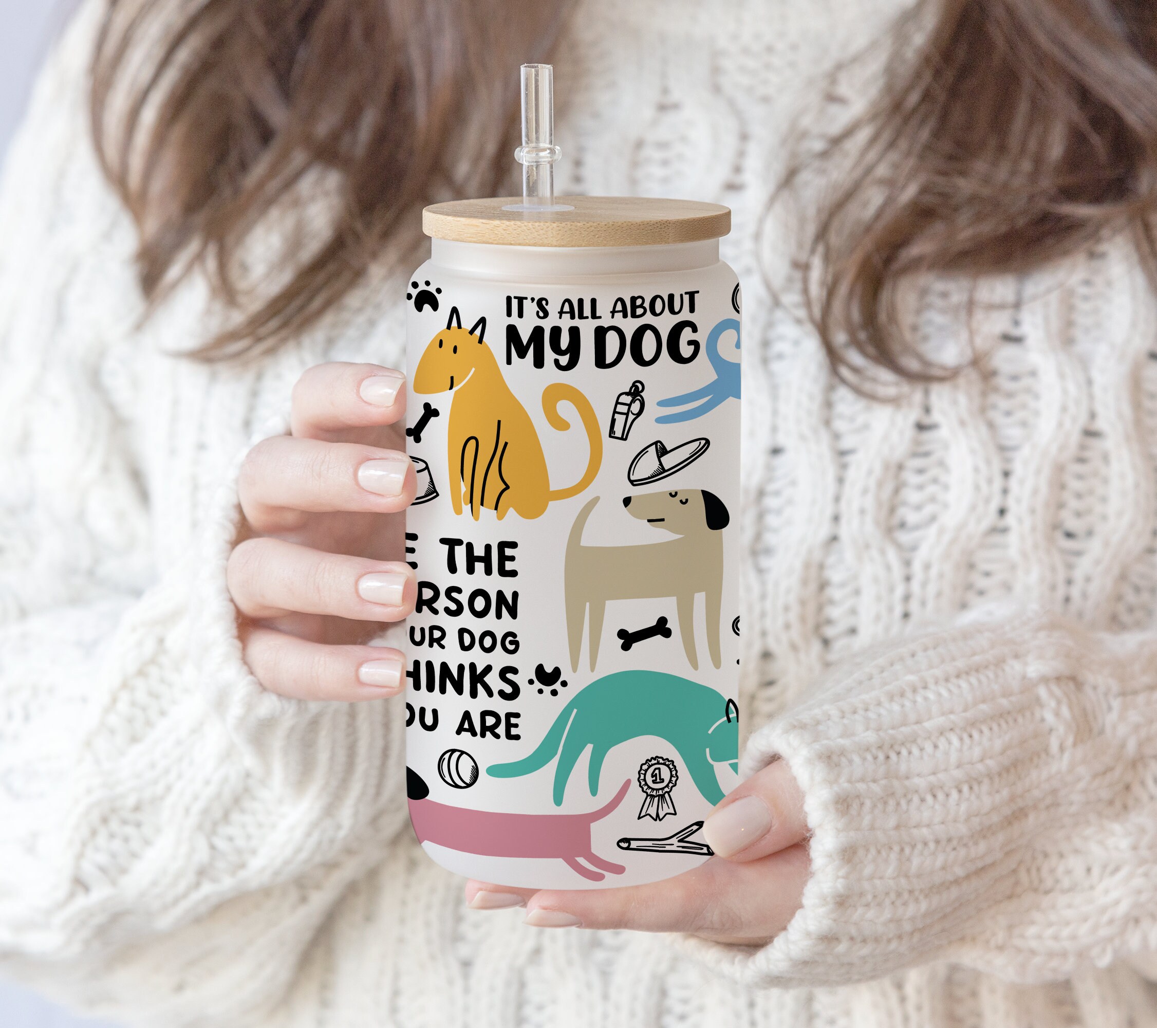 2 Files 16 oz Libbey Beer Glass Can Dog Mom Dogs lover Coffee Valentine Dog Mom coffee lover Dog Christmas Xmas Coffee Dogs Mom Pen wrap