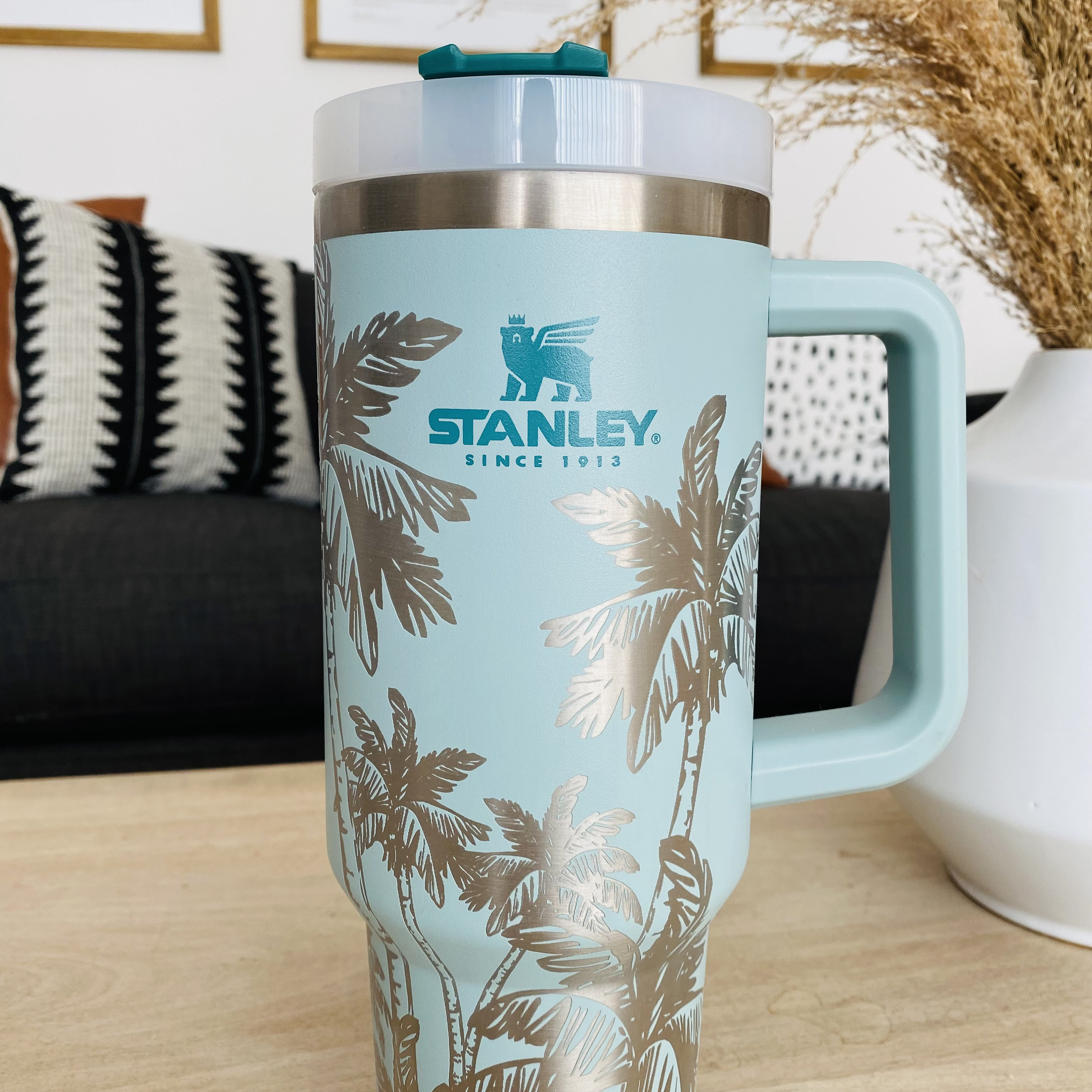 Palm Trees Engraved Stanley Adventure Quencher 40oz tumbler