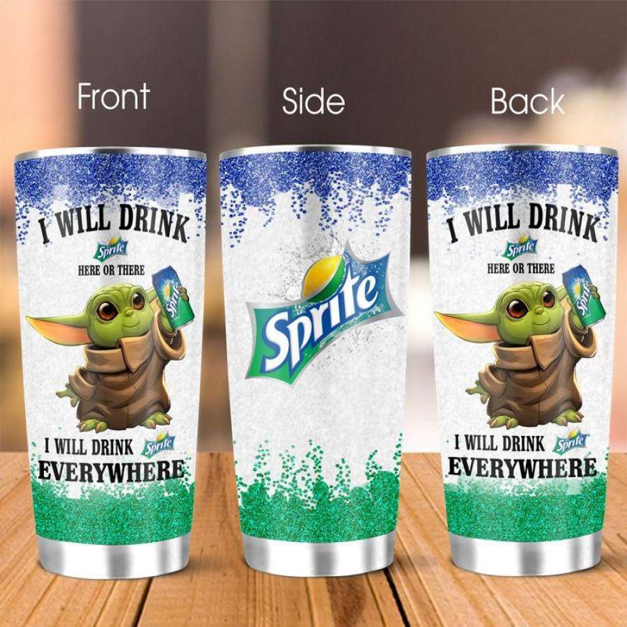 Sprite Yoda Will Drink Everywhere 20oz Stainless Steel Tumbler