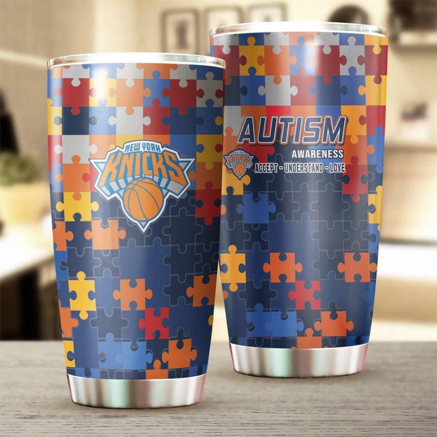 [Stainless Steel Tumbler 20 Oz] NBA103 New York Knicks Stainless Steel Tumbler, New York Knicks Steel Mug Autism Father Day gifts, Mother Day gift