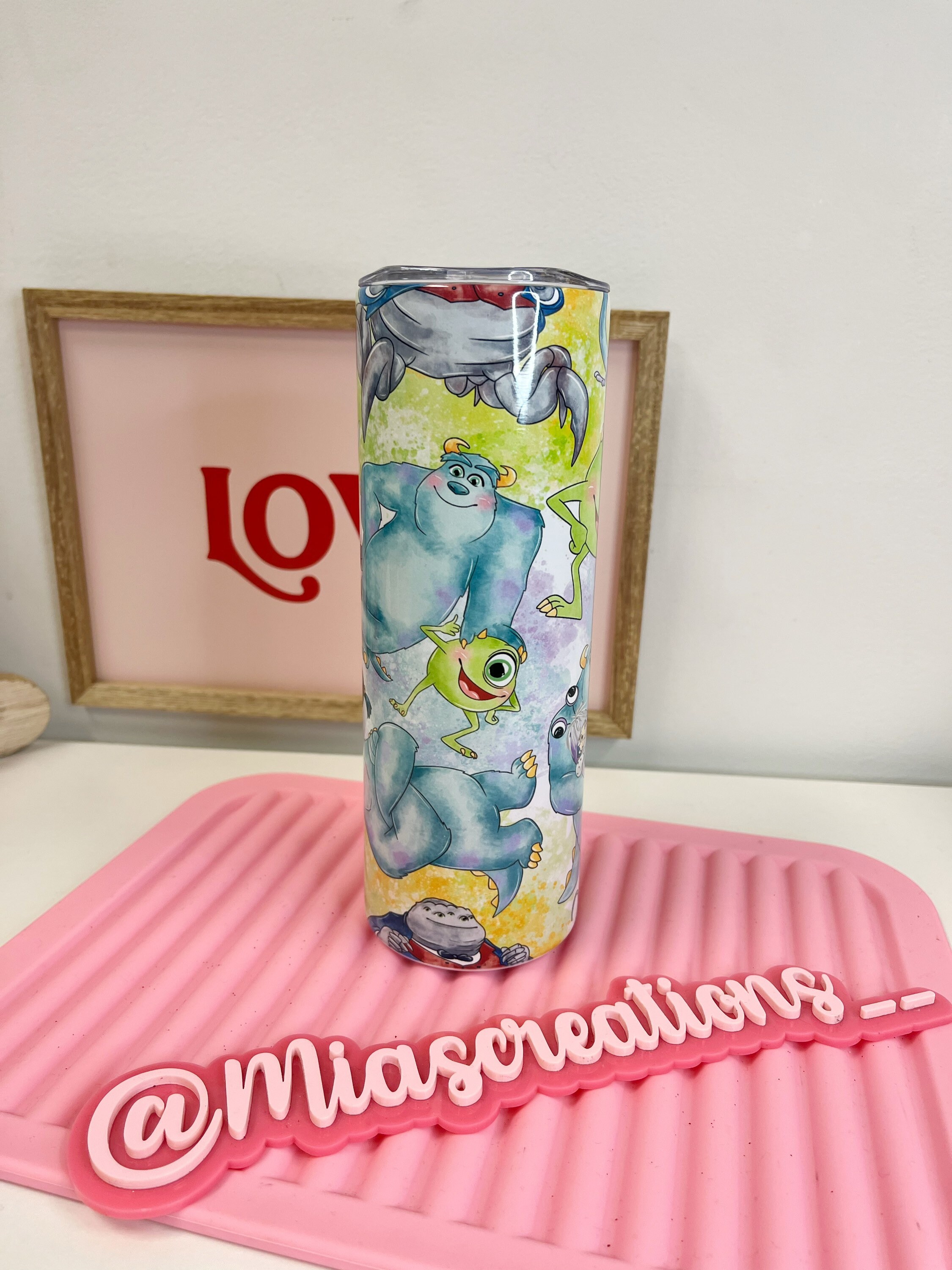 Monster Inc custom tumbler, Stain steel tumbler, Monster Inc Tumbler