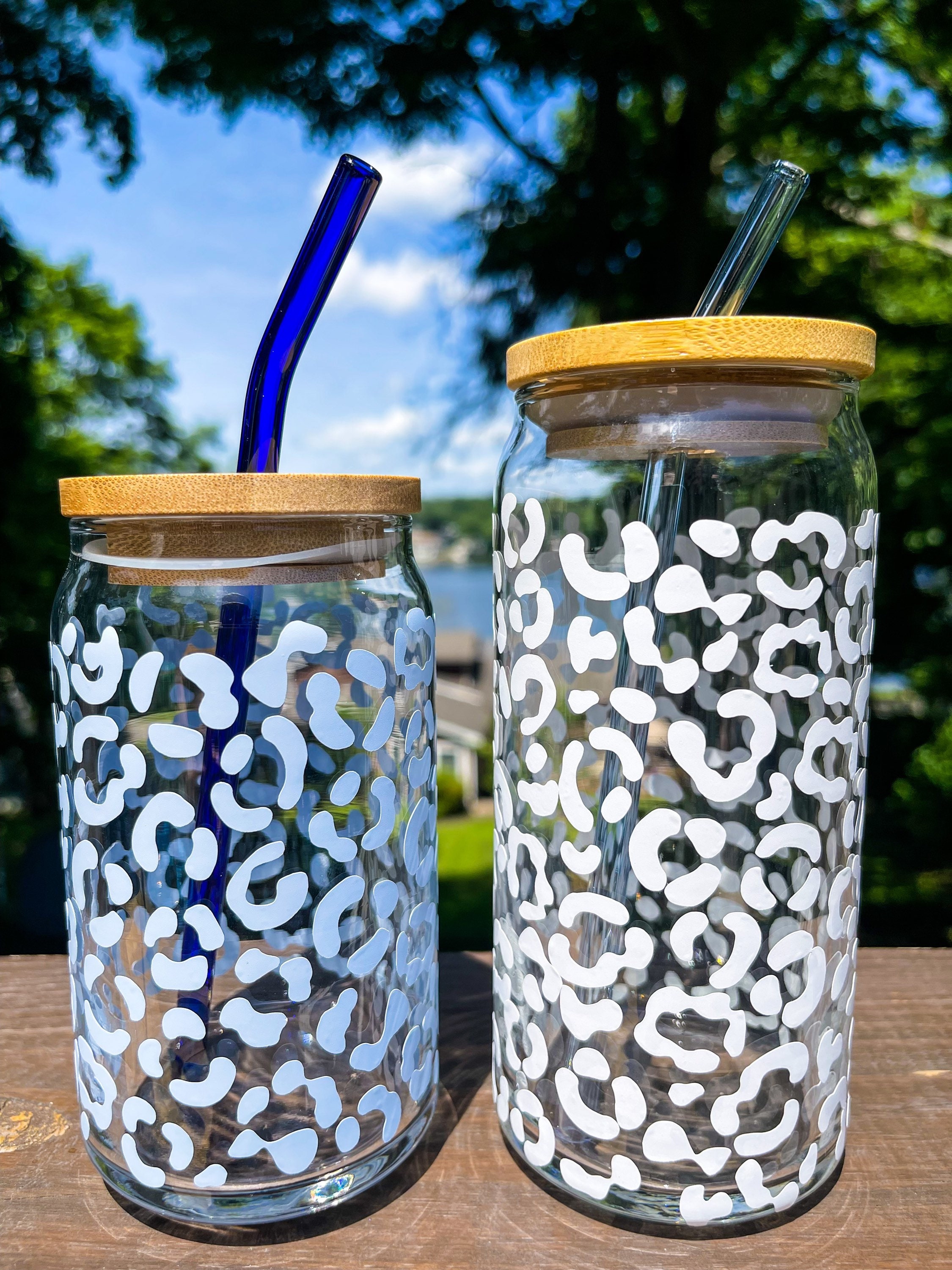 Cheetah Print Beer Can Glass, Leopard Print Beer Can Glass | Iced Coffee Glass