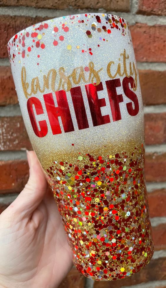 Kansas City Chief Glitter Tumbler