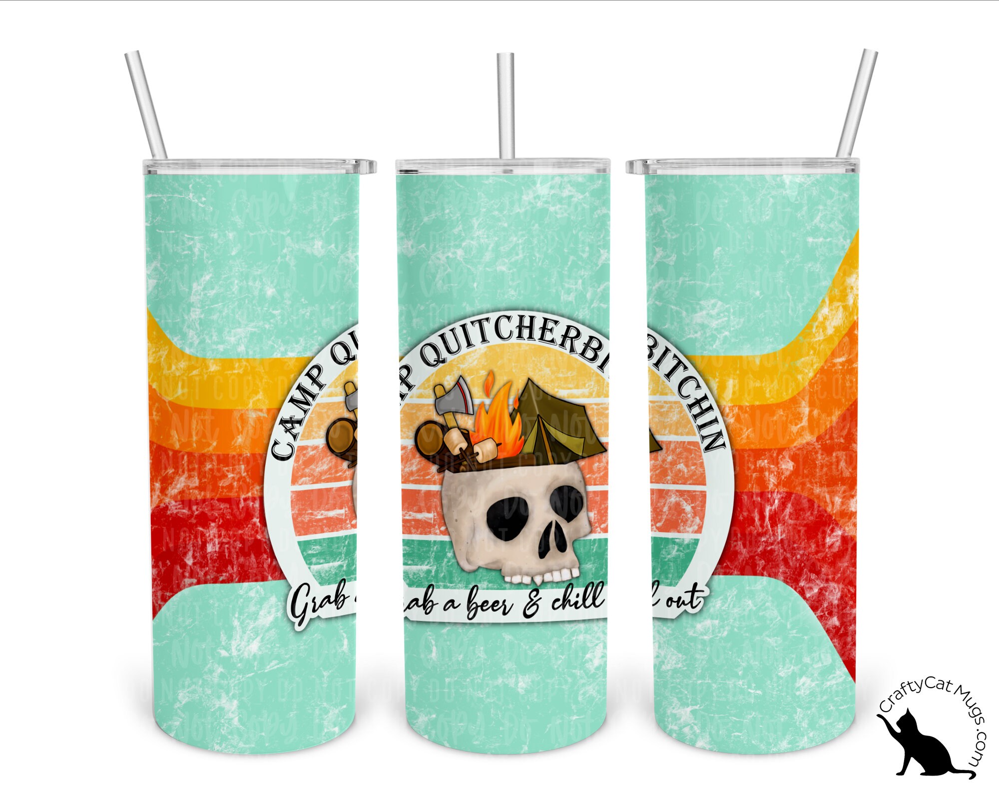 Funny Camping Tumbler | Outdoor Travel Tumbler | Bitch Tumbler | Grab a Beer Tumbler