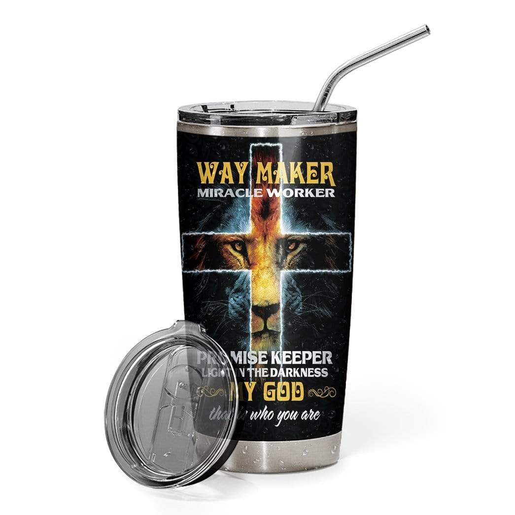 Gearhuman 3D My God Way Maker Miracle Worker Custom Design Vacuum Insulated Tumbler