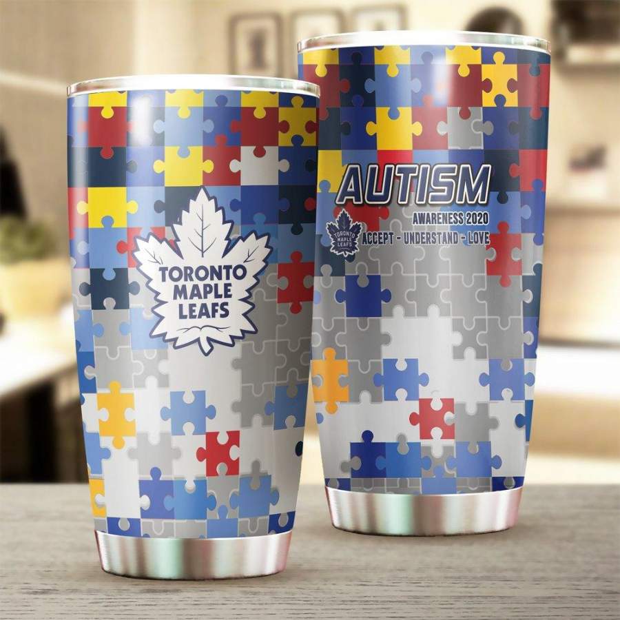 [Stainless Steel Tumbler 20 Oz] NHL108 Toronto Maple Leafs Stainless Steel Tumbler, Stainless Steel Mug Autism Father Day gifts, Mother Day gift