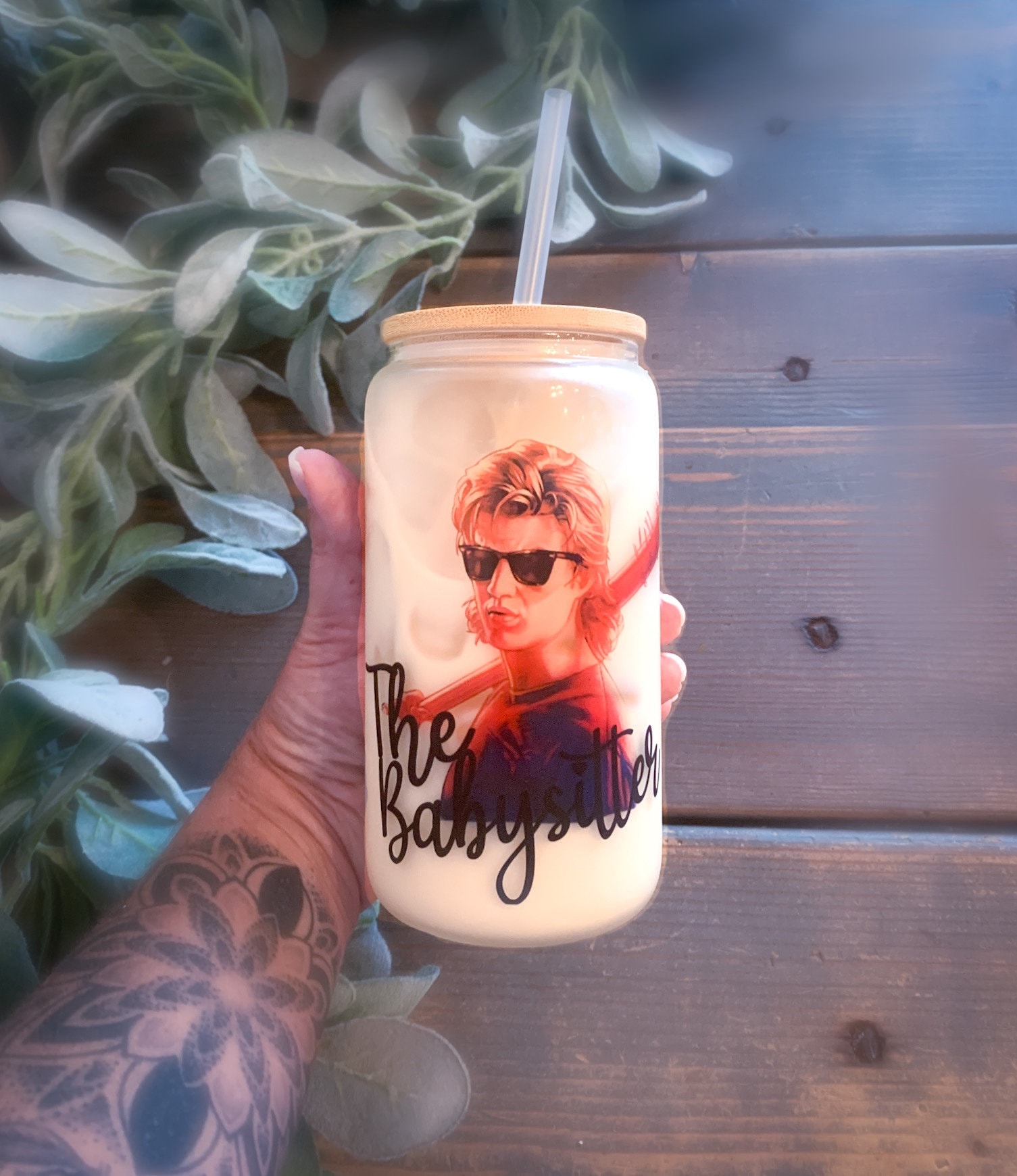 Steve “The Babysitter” cup- Stranger Things cup/ glass beer can cup/ personalized cup