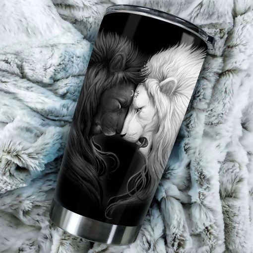 Beautiful Lion Stainless Steel Tumbler | Insulated Steel Tumbler | Stainless Steel Tumbler | Double Wall Insulated Tumbler, New Dad Gifts