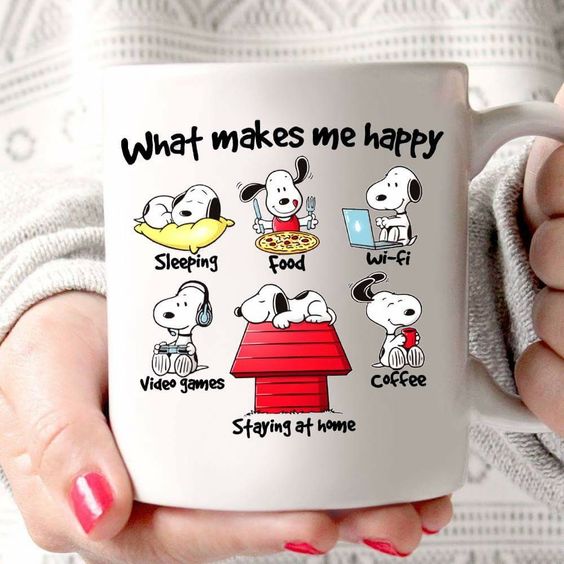 What makes me happy Sleeping Food wifi Video games Staying at home Coffee Mug