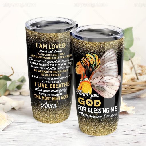 Black Prideank You God For Blessing Me Much Morean I Deserve Stainless Steel Insulated Tumbler Cup, Gift Ideas For Dad, Birthday Present Ideas