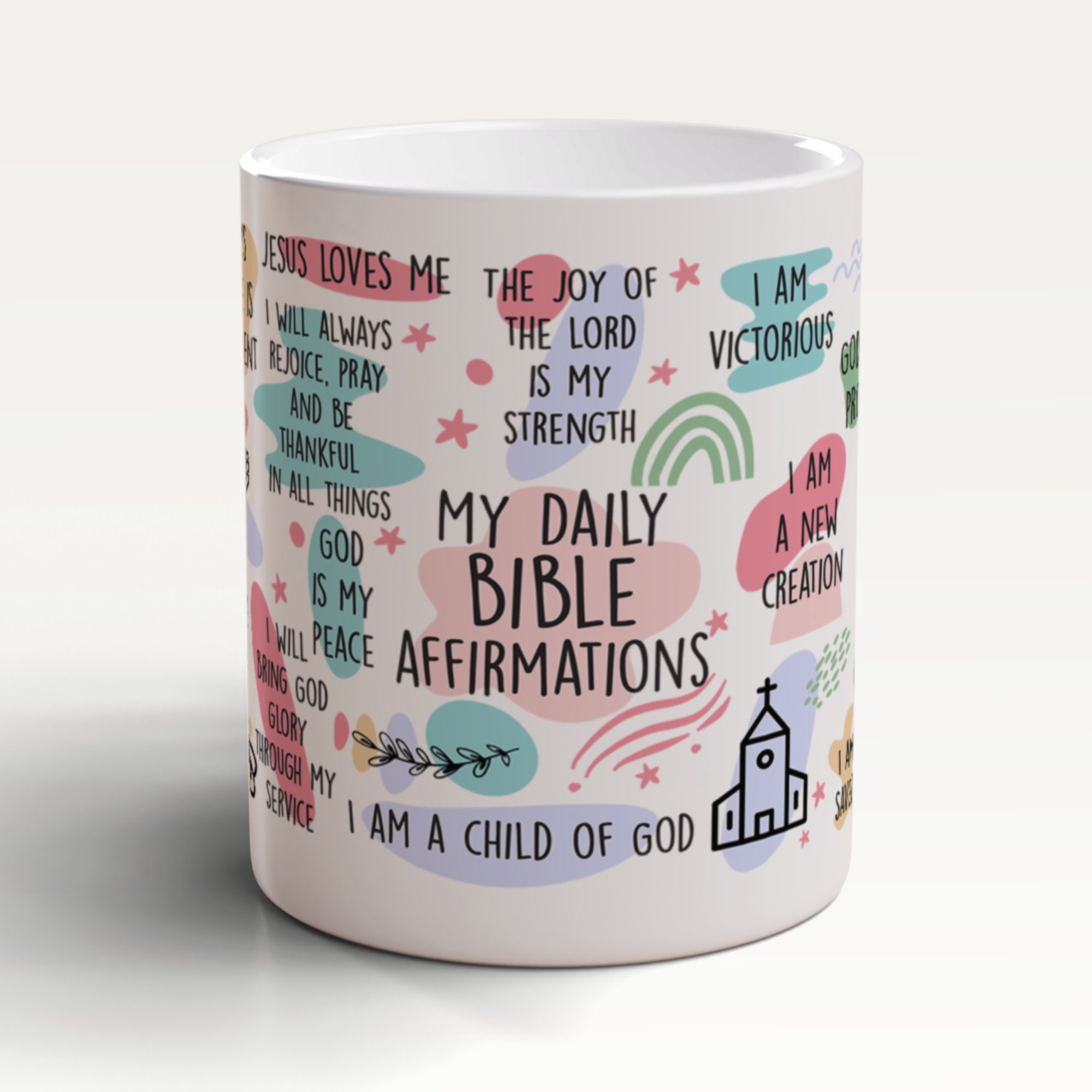 Bible Affirmation Mug, Christian Affirmations Mug, Bible Quotes Mug, Bible Verse Mug, Religious Mug, Scripture Mug, Religious Affirmations