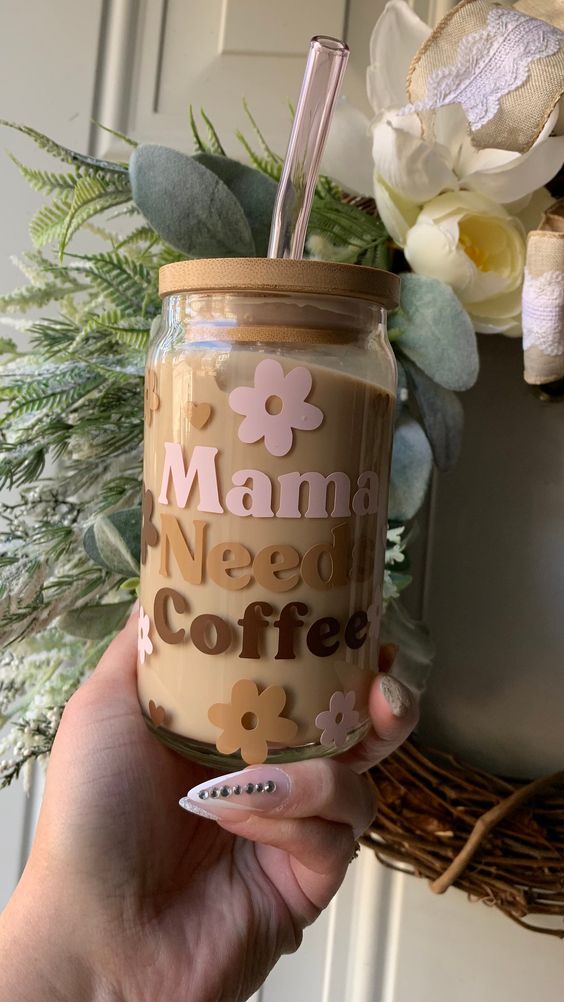 Mama Needs Coffee Glass Tumbler