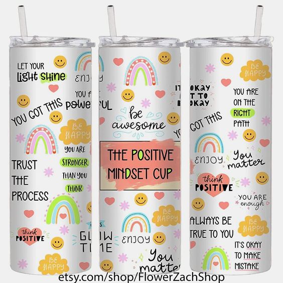 The Positive Mindset Cup Mental Health Tumbler