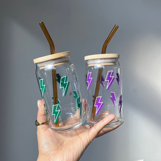 Lightning Glass Cup, Iced Coffe Cups, Beer Can Cup, Aesthetic Glass Cup, Soda Can Glass Tumbler